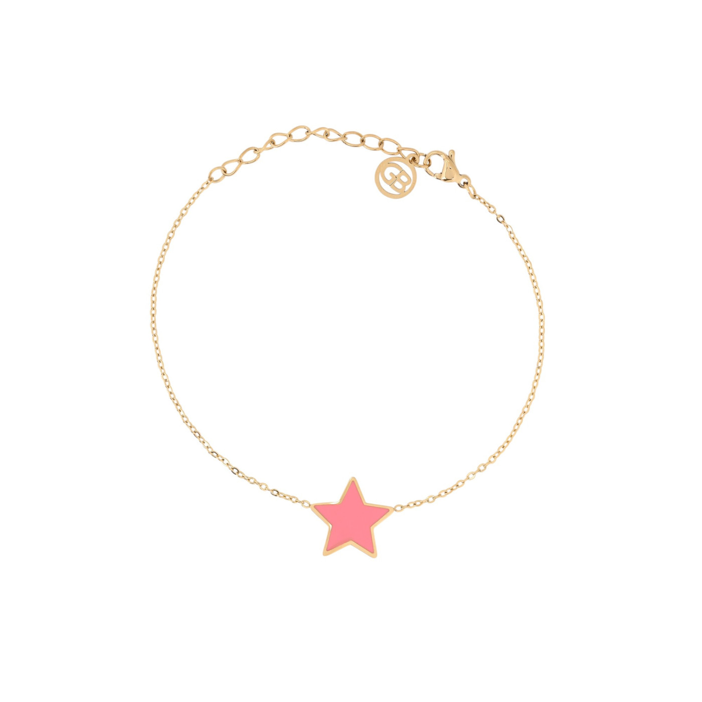 Pulsera en acero estrella rosa GB