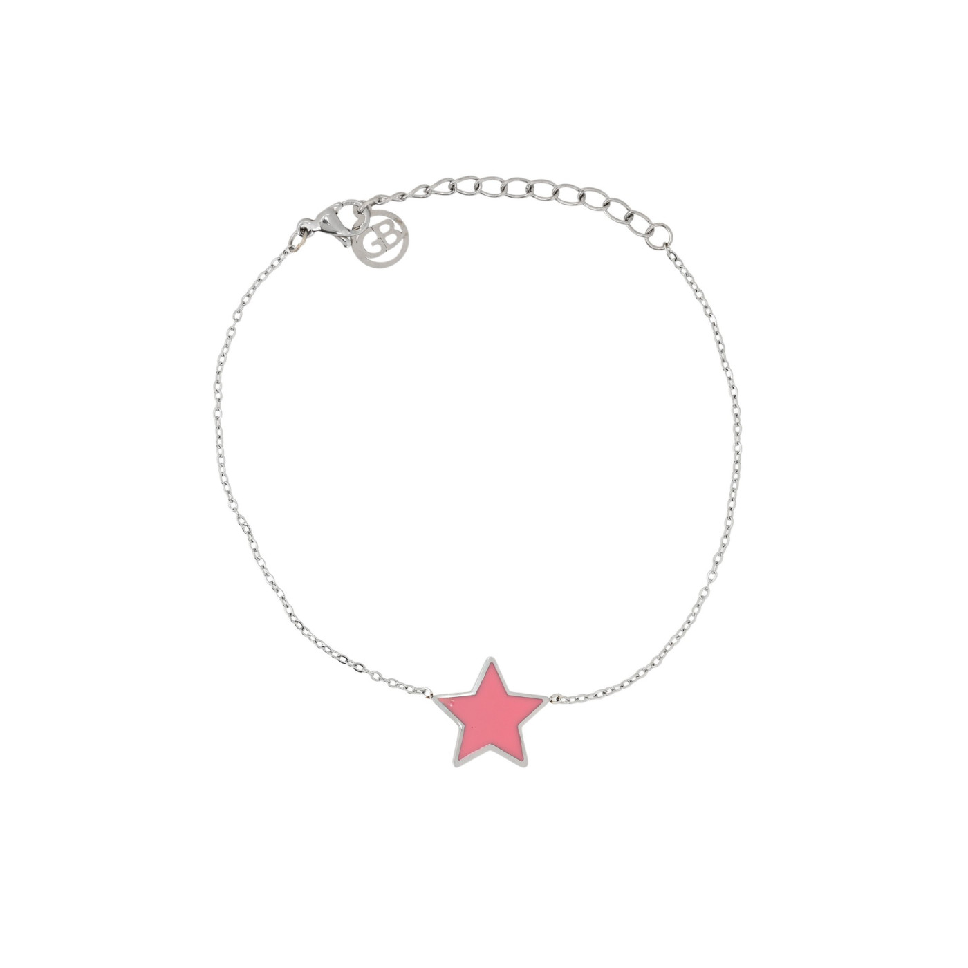Pulsera en acero estrella rosa GB