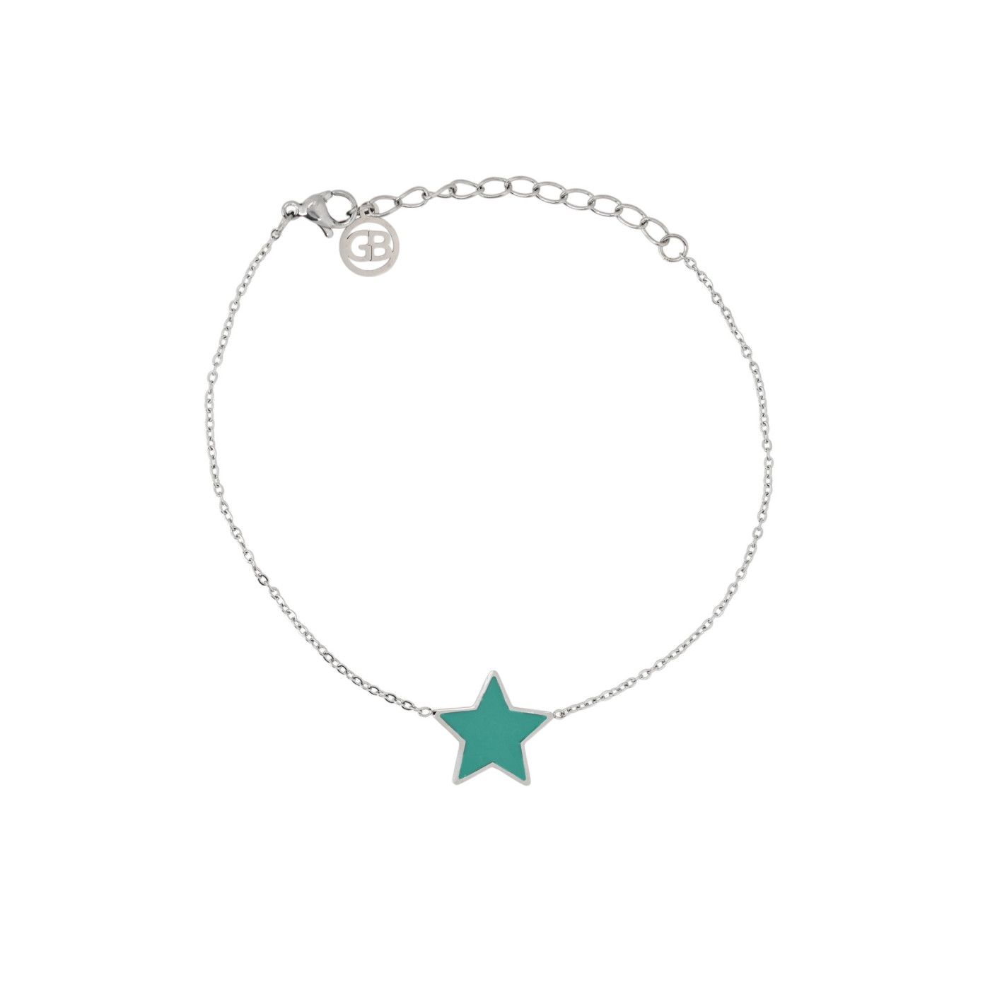 Bracciale in acciaio stella verde GB