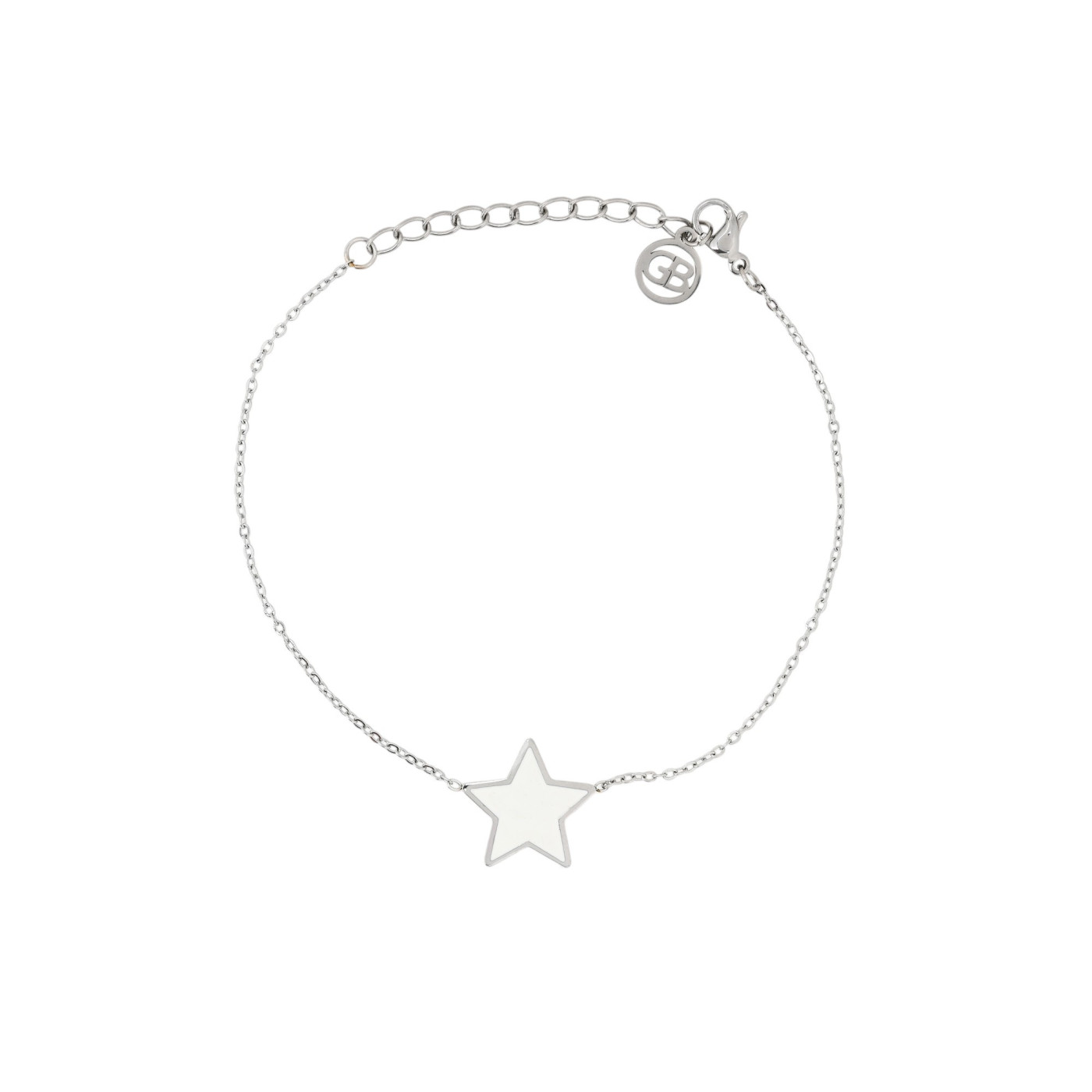 Pulseira em aço estrela branca GB