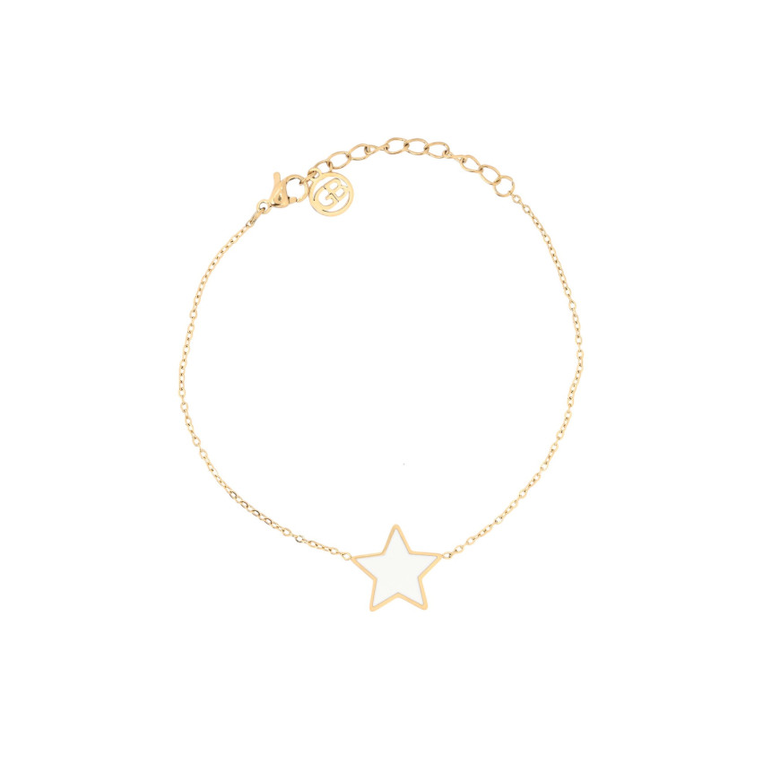 Pulseira em aço estrela branca GB