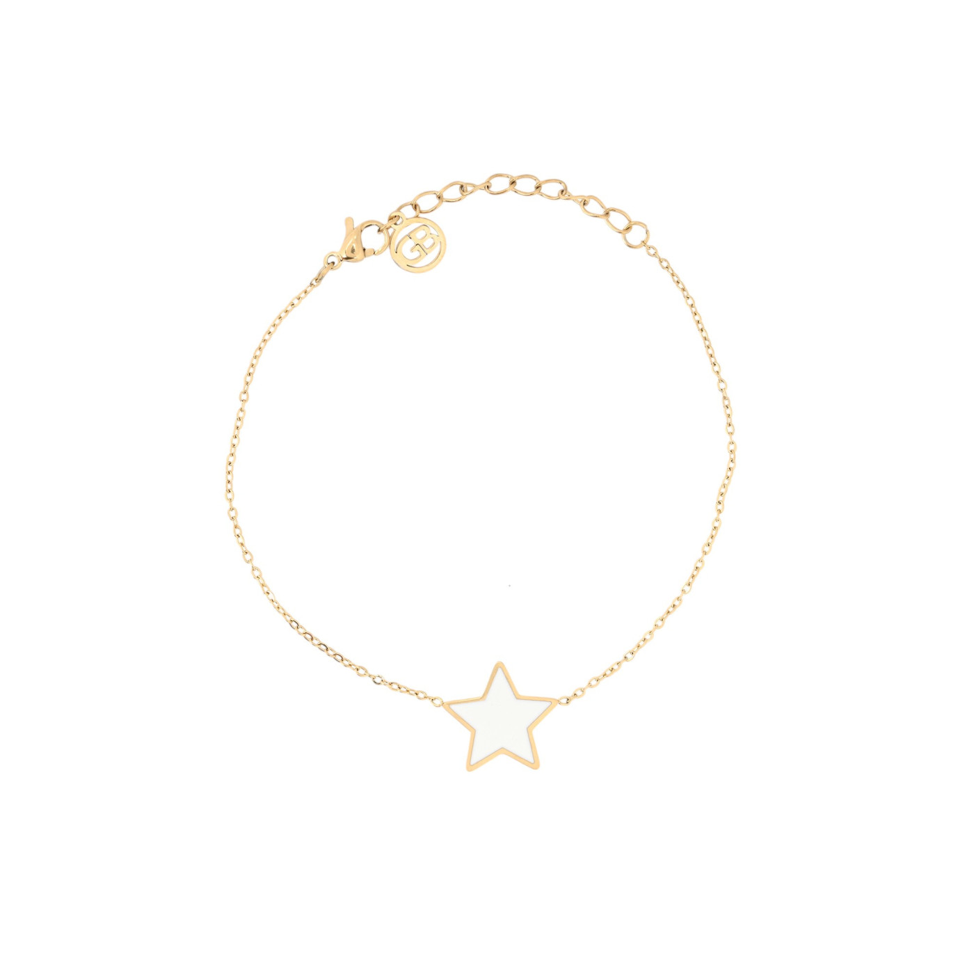Pulseira em aço estrela branca GB
