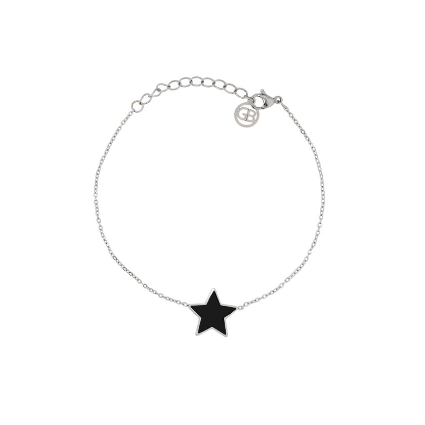 Steel bracelet star black GB
