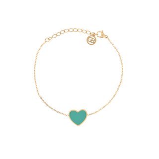 Pulseira em aço coração verde GB