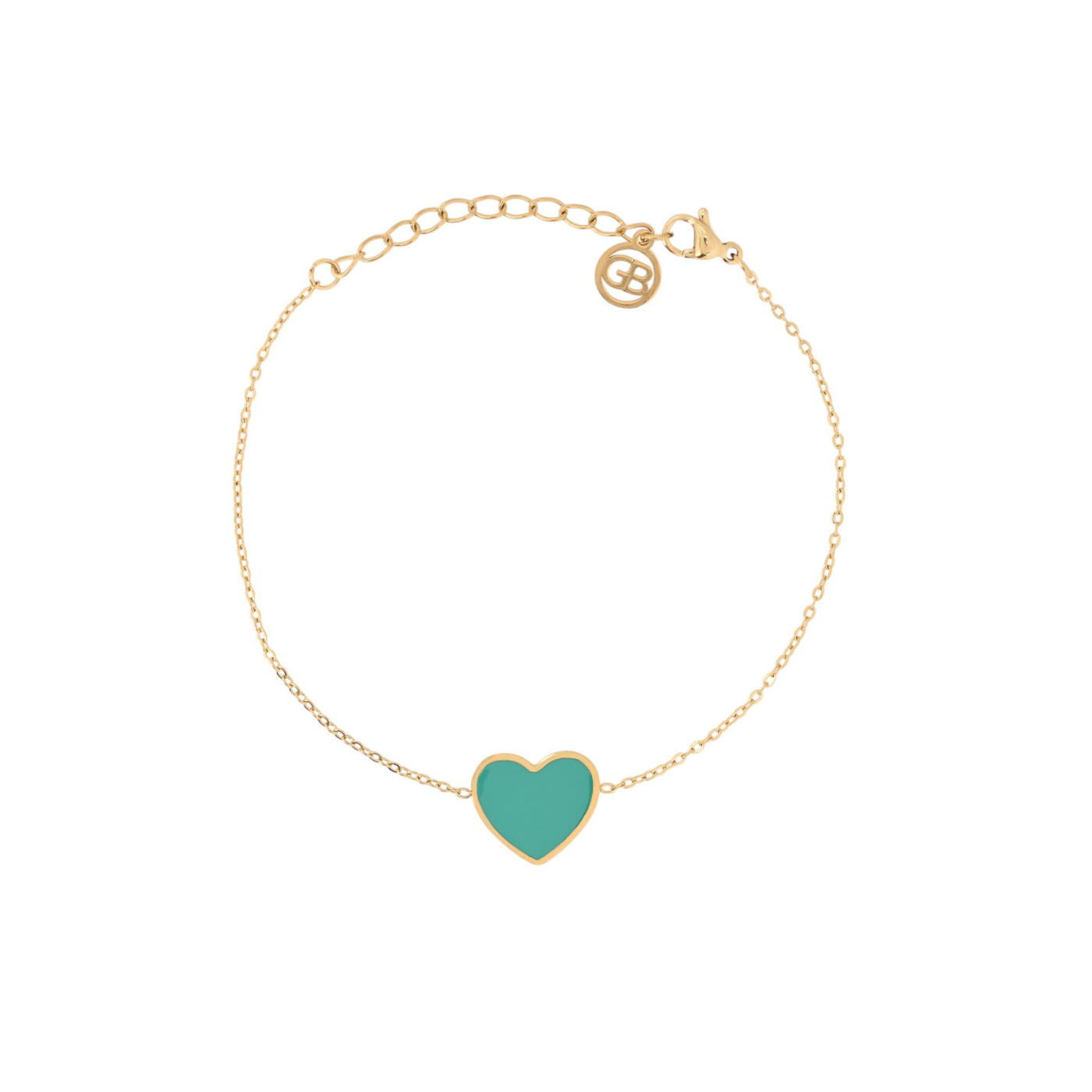 Bracciale in acciaio cuore verde GB