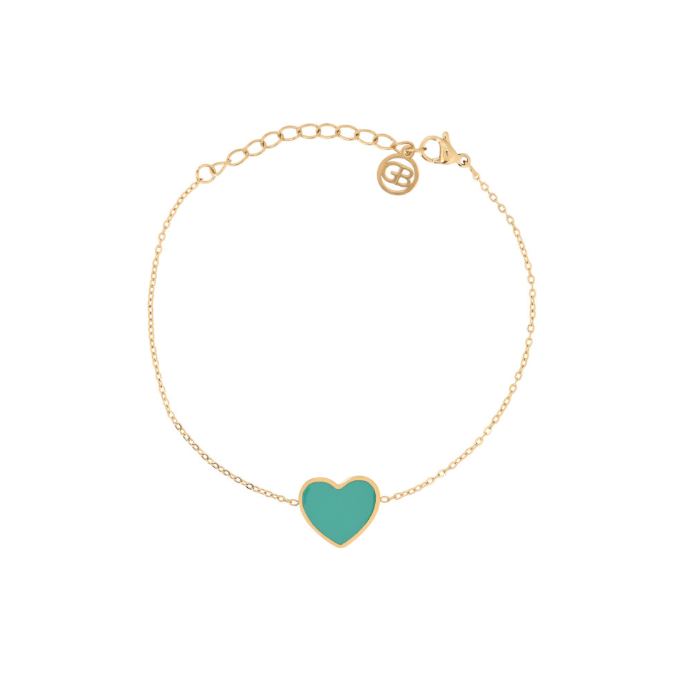 Bracciale in acciaio cuore verde GB