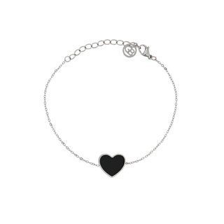 Pulseira em aço coração preto GB