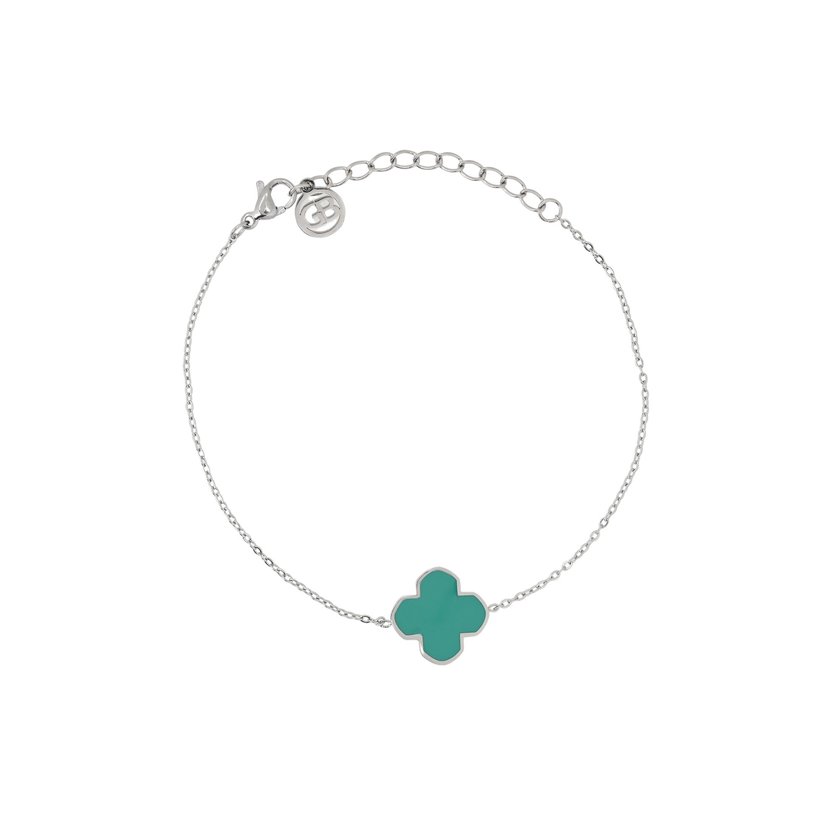 Pulseira em aço trevo GB