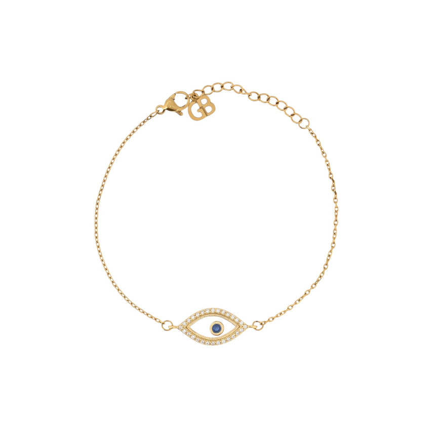 Pulseira semi jóias olho com zircônias GB
