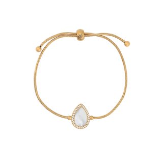 Pulseira ajustável aço com madrepérola oval GB
