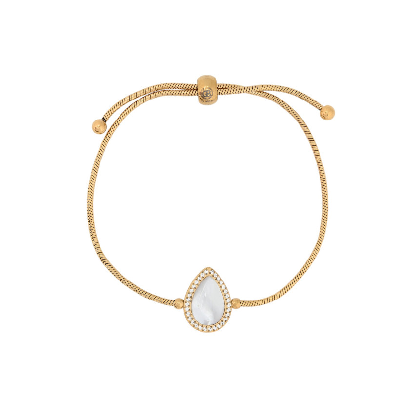 Pulsera ajustable acero con nácar oval GB
