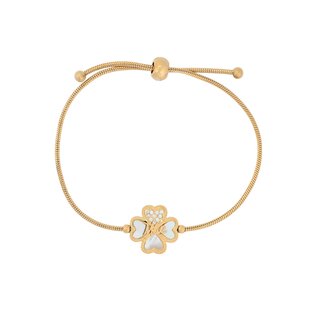 Pulseira ajustável em aço mãe trevo GB