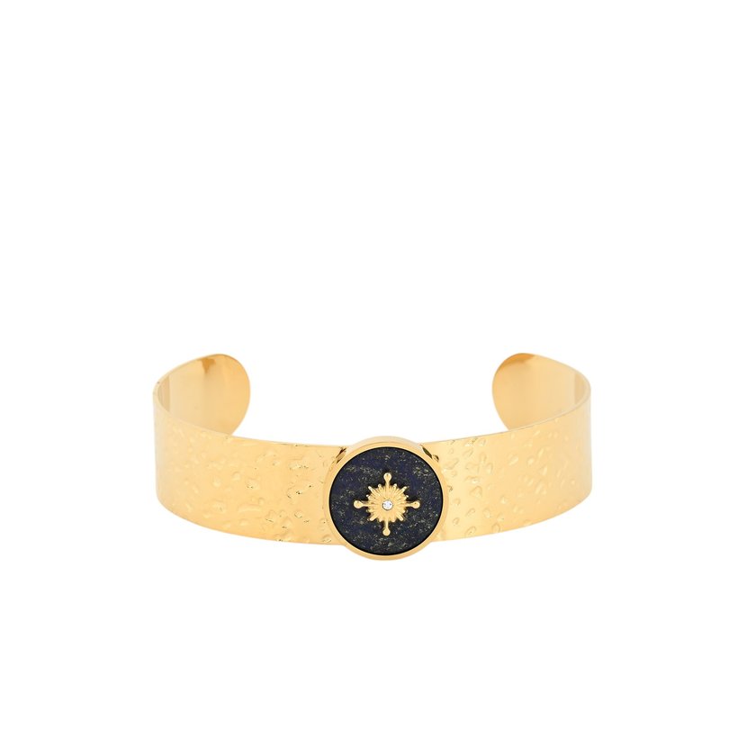 Pulseira rígida aço com textura sol GB