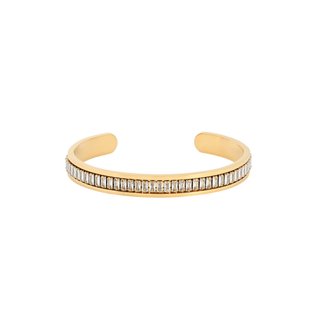 Rigid steel bracelet with vertical rectangles GB