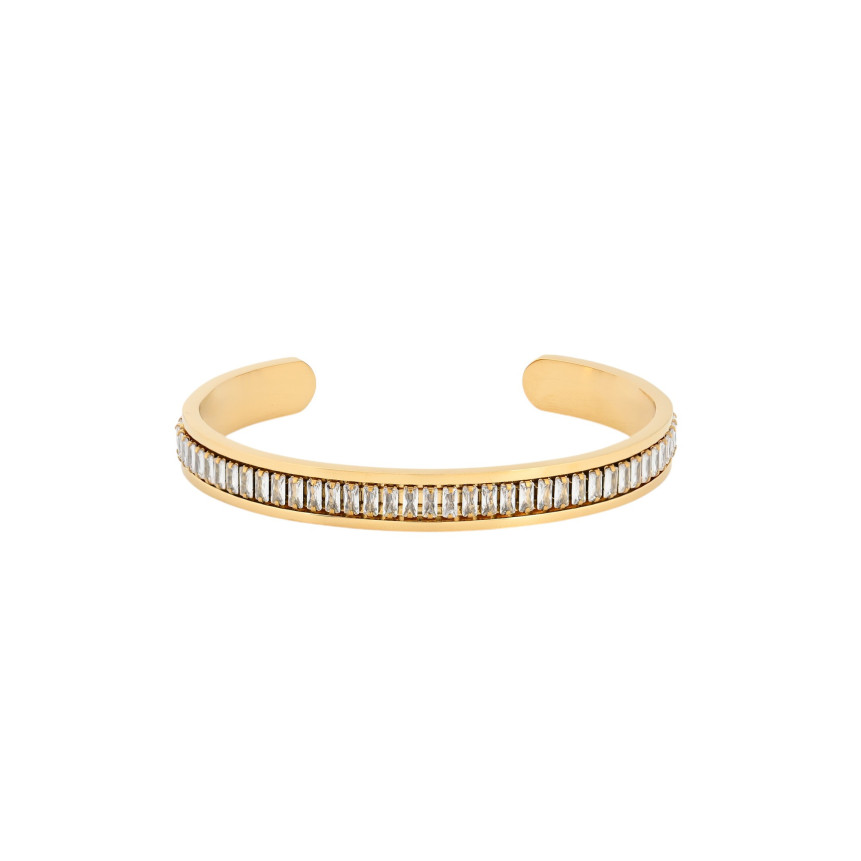 Bracciale rigido in acciaio con rettangoli verticali GB