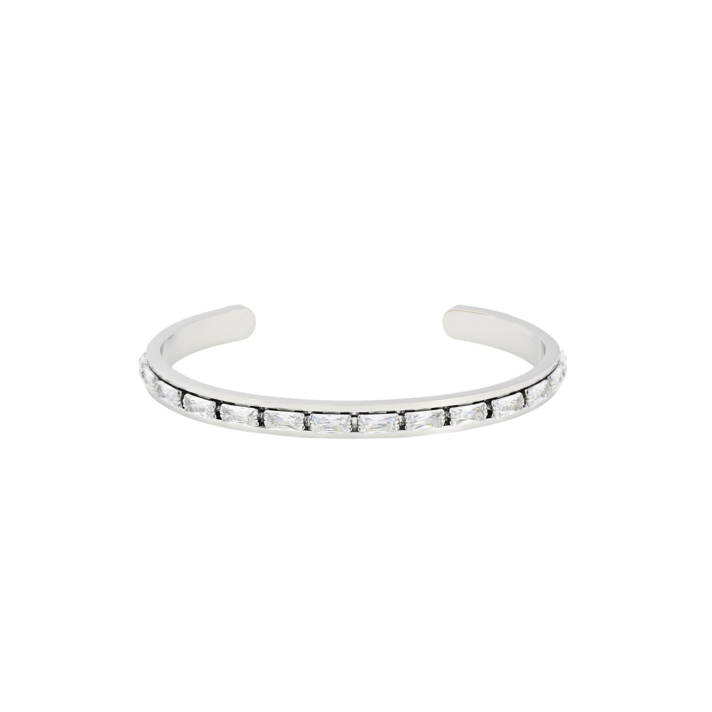 Bracelet rigide en acier avec rectangles GB
