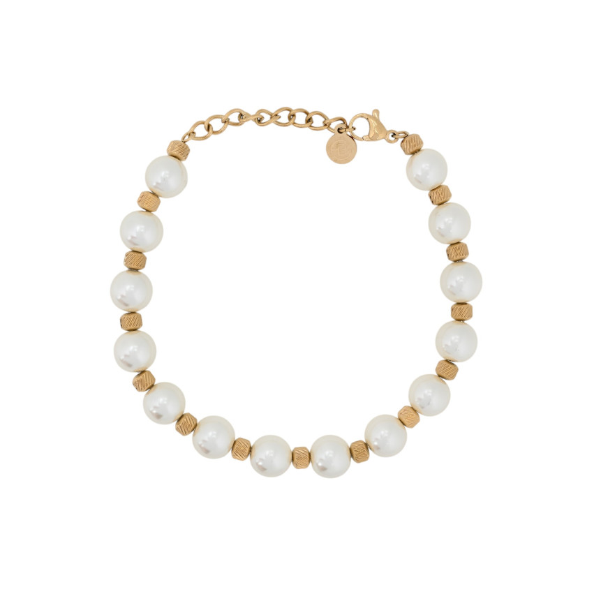 Steel bracelet pearls GB