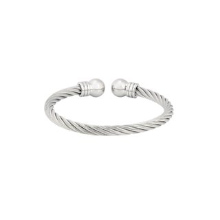 Twisted rigid steel bracelet open GB