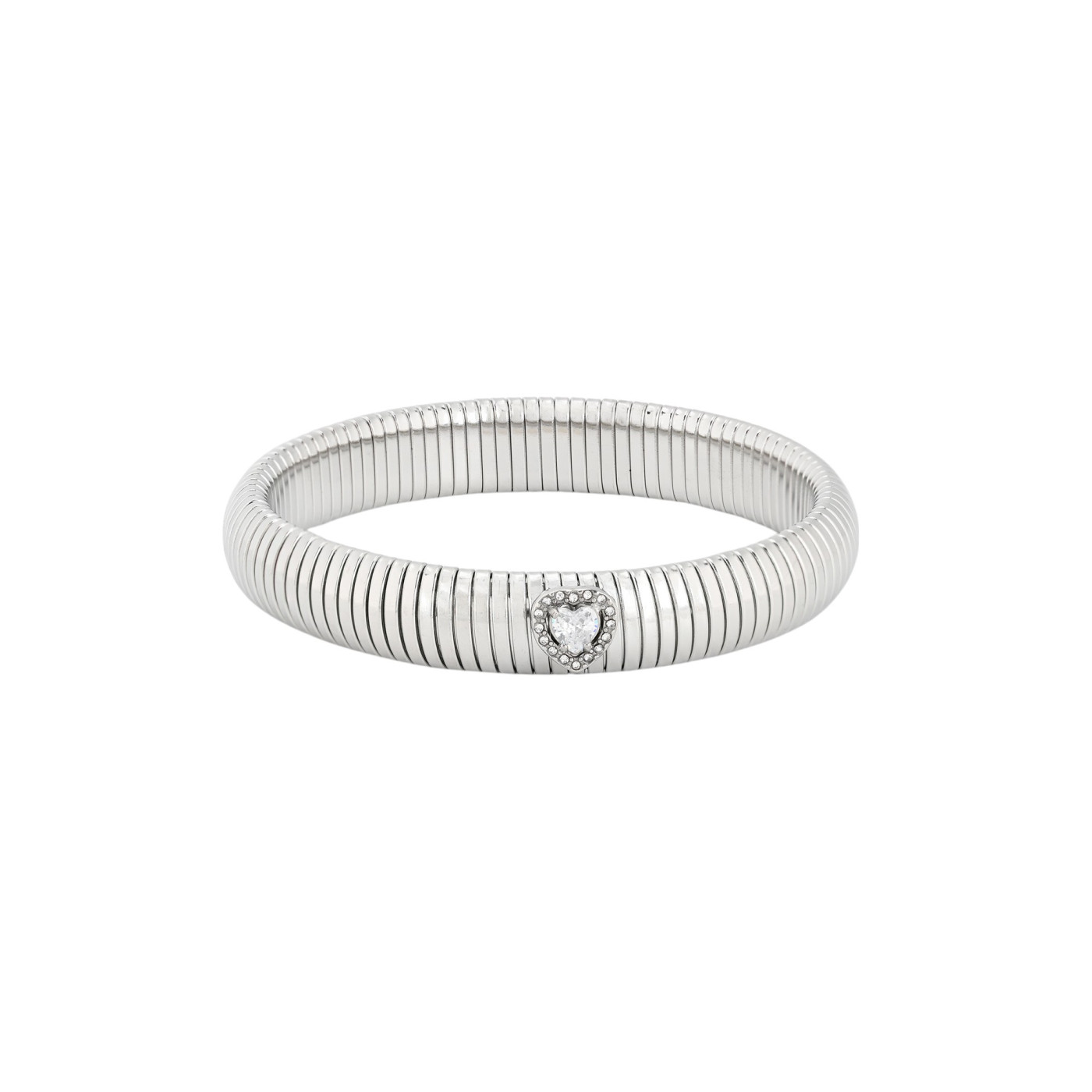 Bracciale in acciaio tubo con cuore GB
