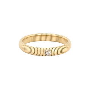 Steel bangle tube with heart GB