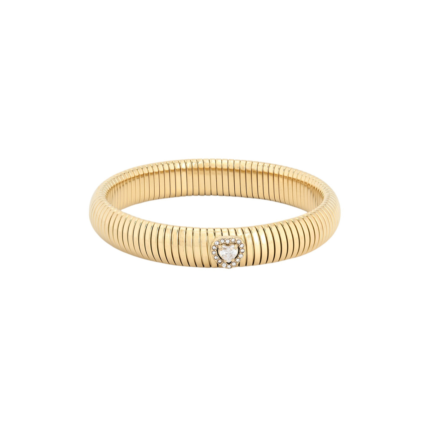 Bracciale in acciaio tubo con cuore GB