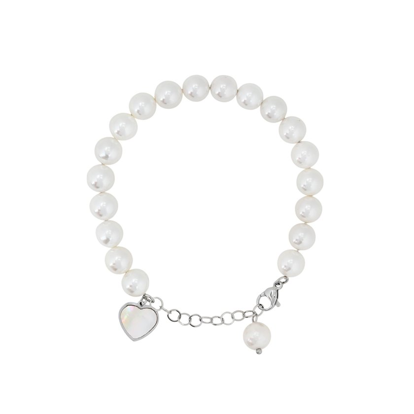 Heart steel bracelet with mother of pearl GB