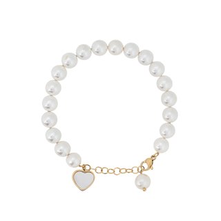 Heart steel bracelet with mother of pearl GB