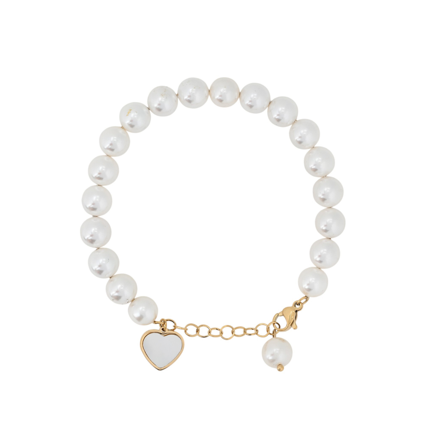 Bracelet acier coeur avec nacre GB