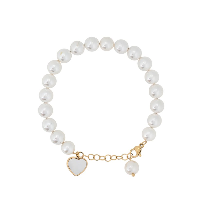 Heart steel bracelet with mother of pearl GB