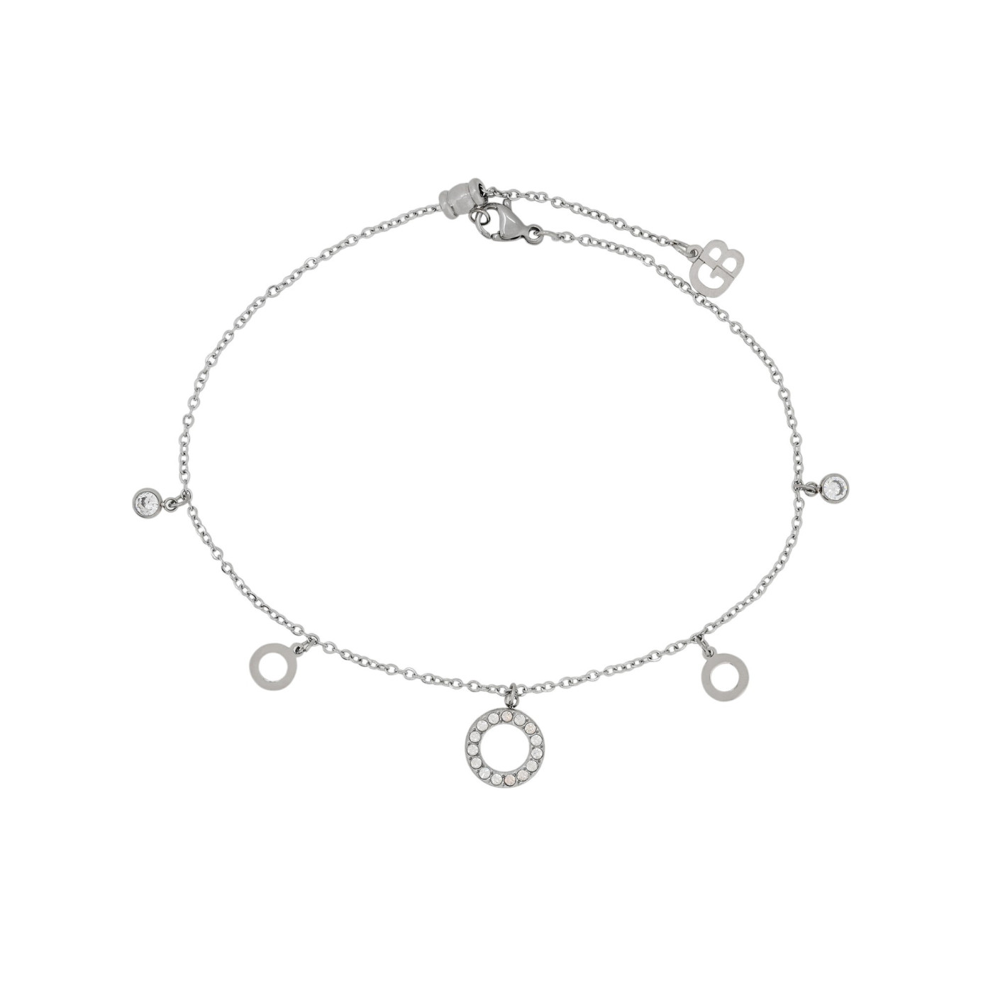 Pulseira de pé aço círculos GB