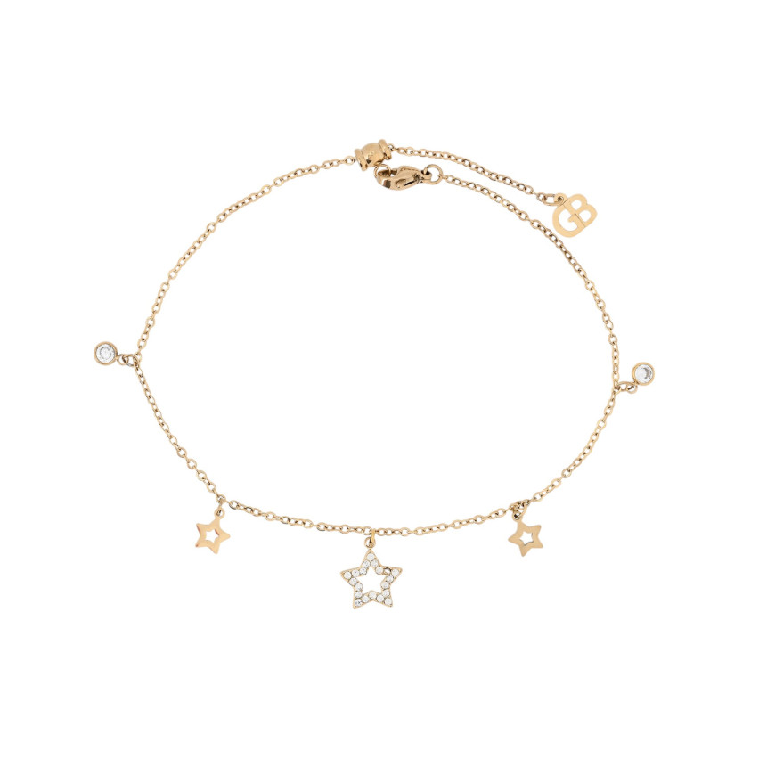 Pulseira de pé aço estrelas GB