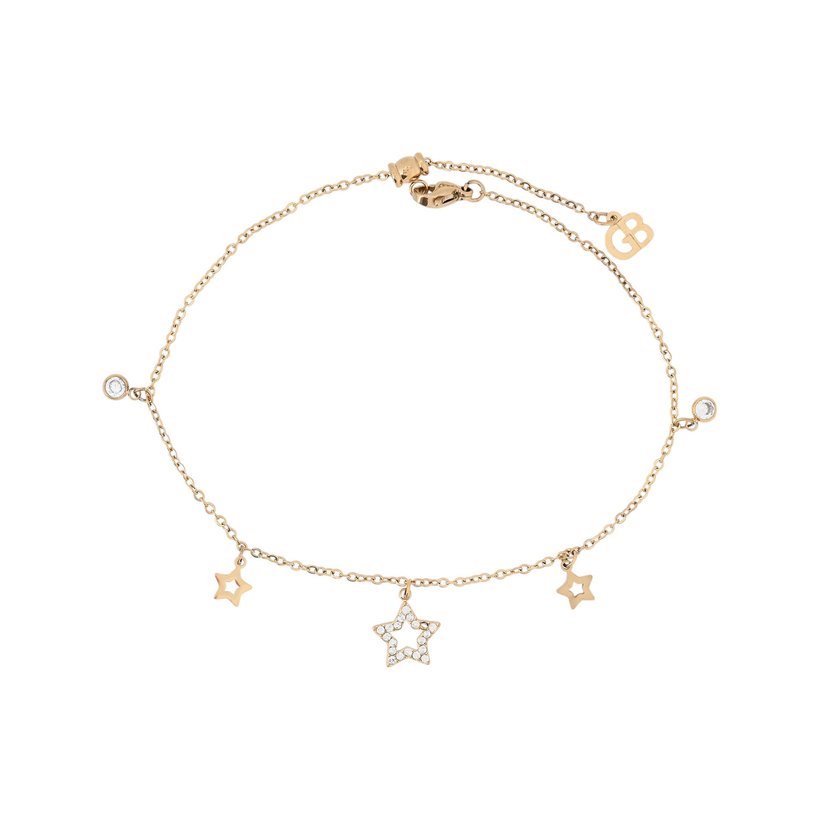 Steel foot bracelet stars GB