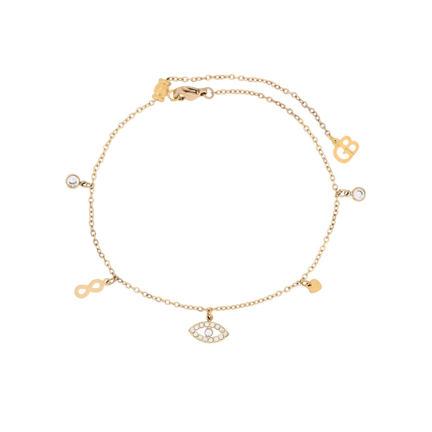 Pulseira de pé aço olho GB