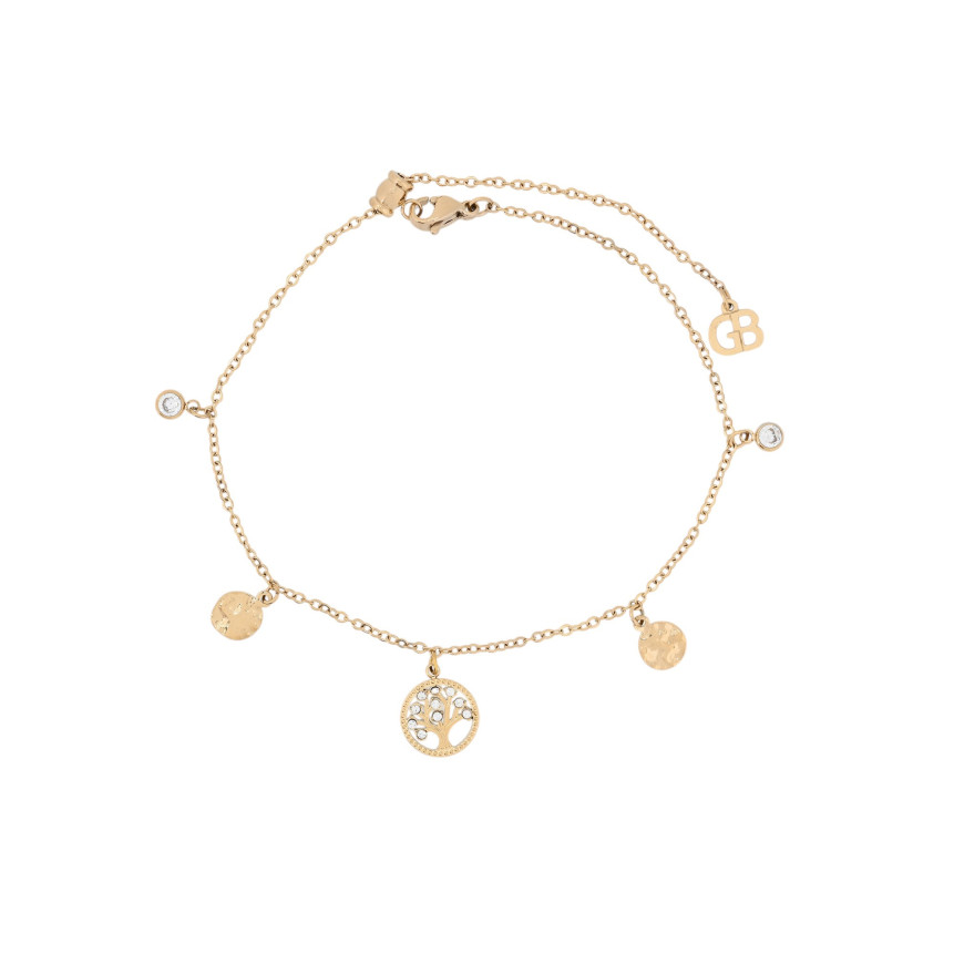 Pulseira de pé aço árvore da vida GB