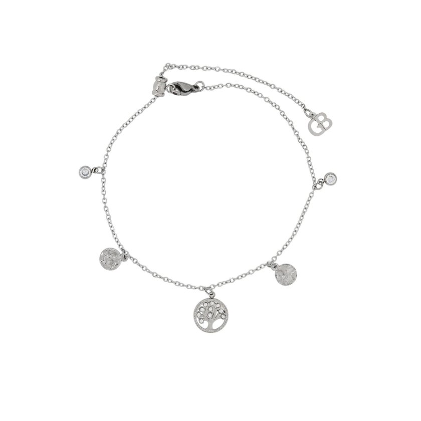 Bracciale piede acciaio albero della vita GB