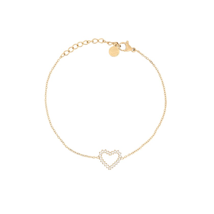 Delicate bracelet heart and zirconias