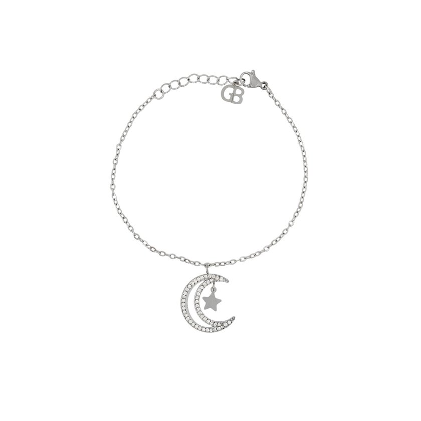 Bracelet en acier lune et étoile GB