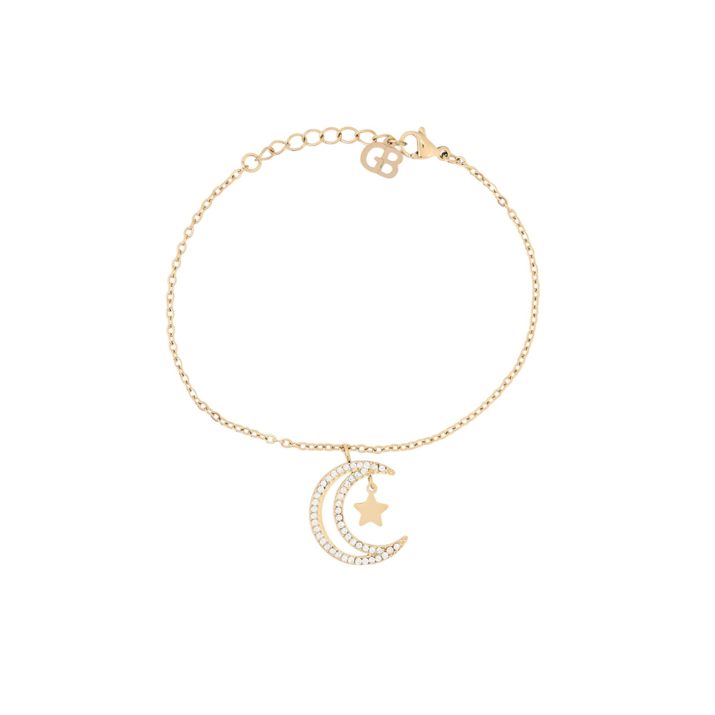 Bracelet en acier lune et étoile GB