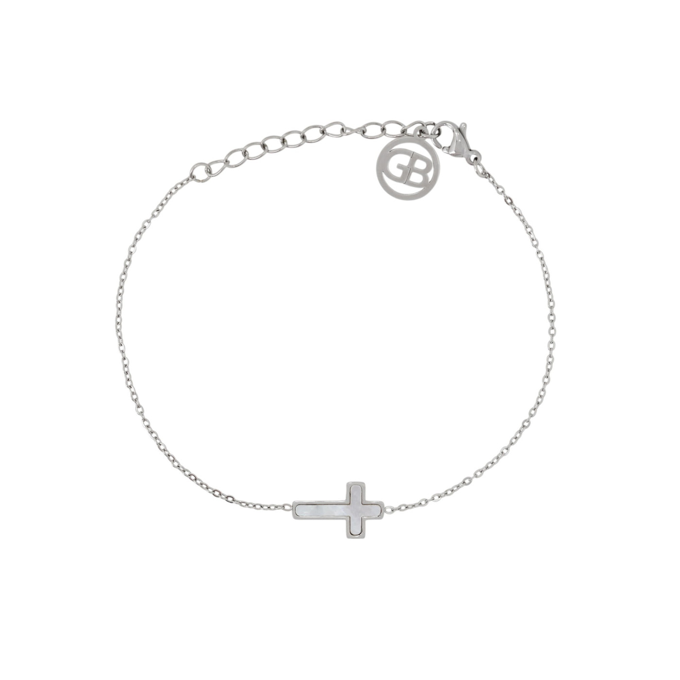 Pulsera en acero básico cruz GB