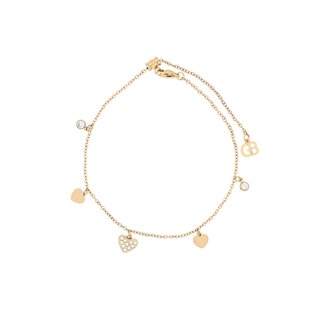 Pulseira de pé aço corações GB