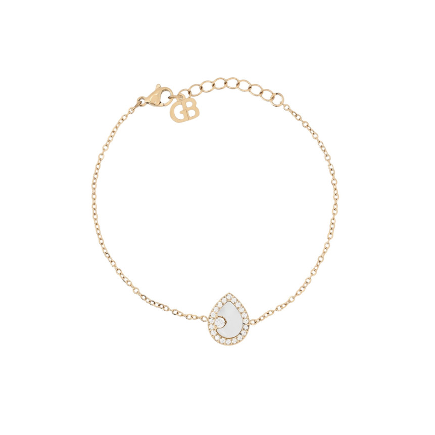 Pulseira em aço com madrepérola oval GB