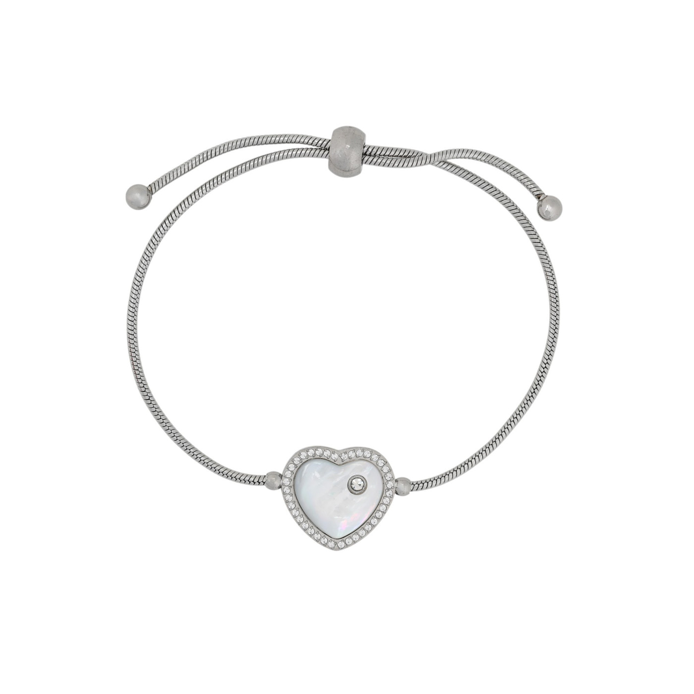 Adjustable bracelet steel with heart GB
