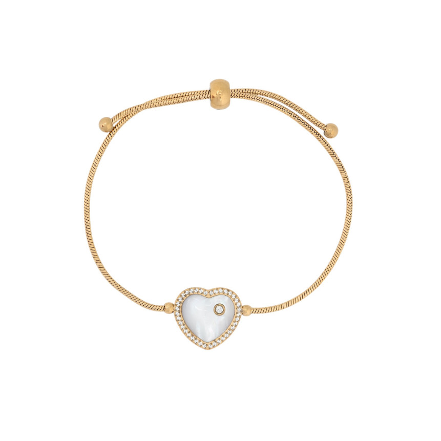 Adjustable bracelet steel with heart GB