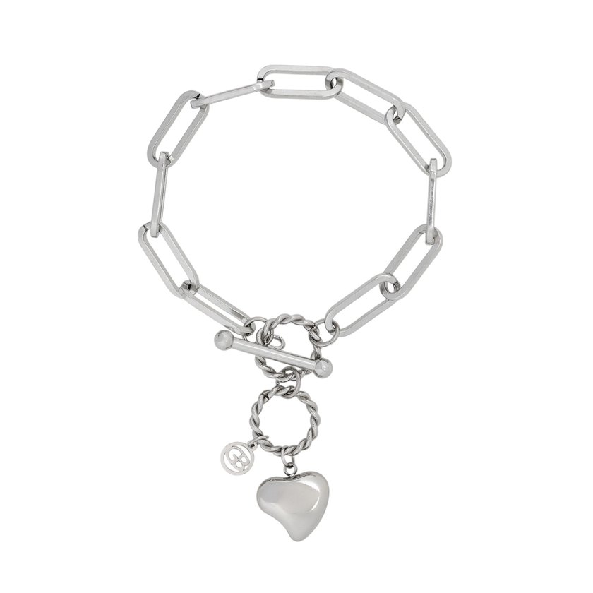 Pulseira em aço coração cheio GB