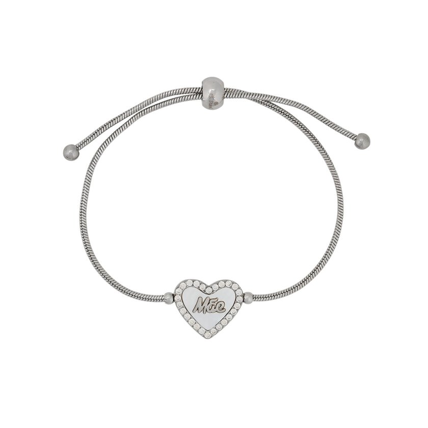 Pulseira ajustável em aço mãe coração GB