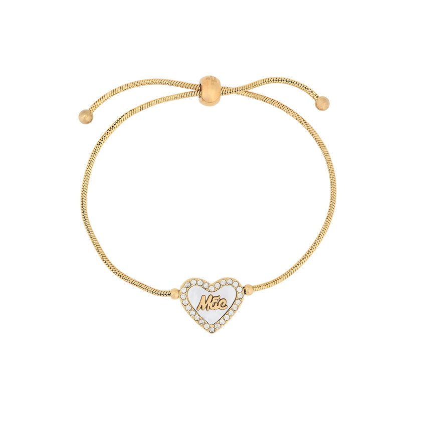 Pulseira ajustável em aço mãe coração GB