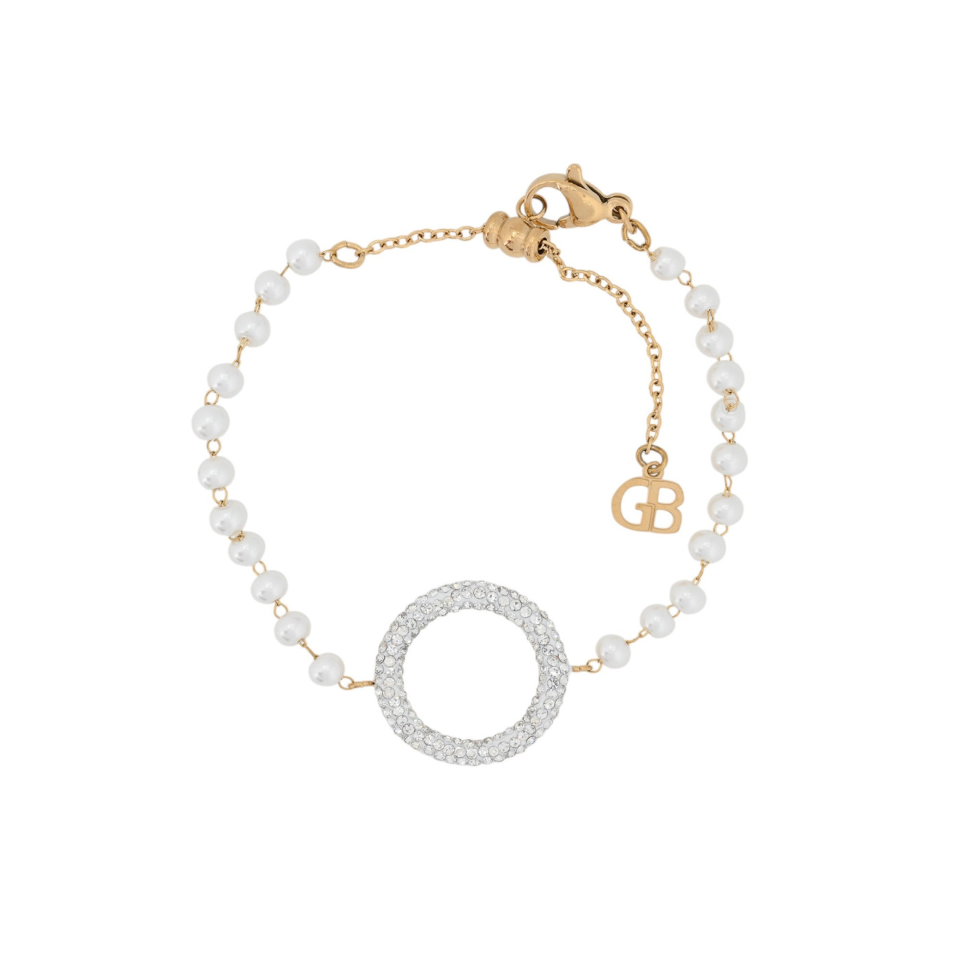 Bracelet en acier perles et cercle GB