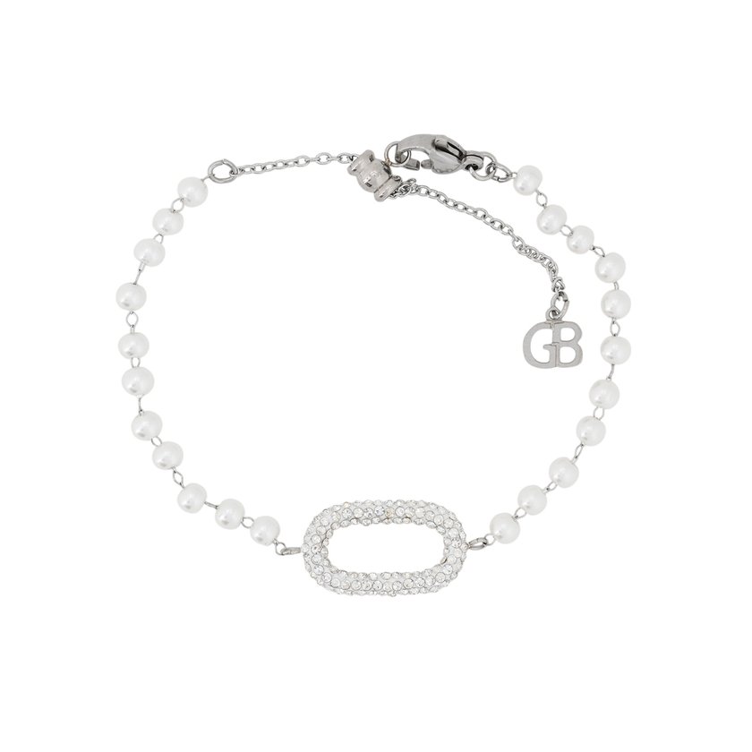 Pulseira em aço pérolas e brilhantes GB