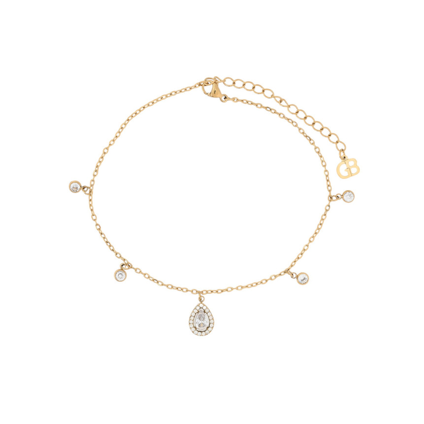 Pulseira de pé aço brilhante oval GB