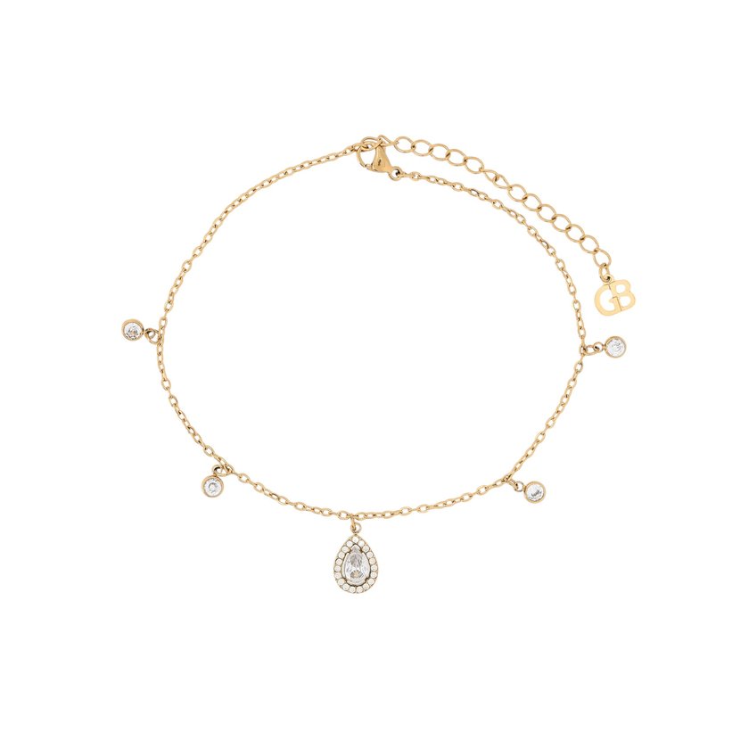 Pulseira de pé aço brilhante oval GB